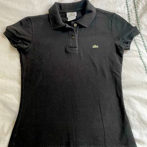 Lacoste Black Knit Polo Top Size 34